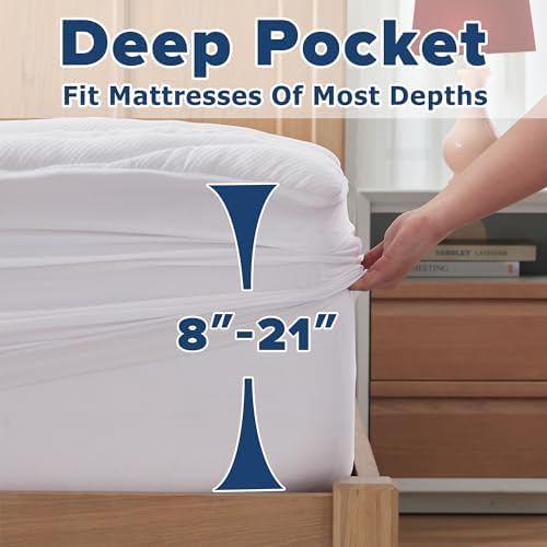 Elven Home King Mattress Pad with Cooling Pillow Top