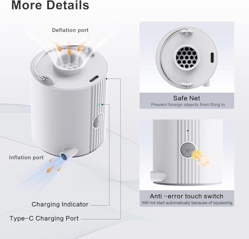 Super Mini Air Pump for Inflatables 1600mAh Rechargeable Battery