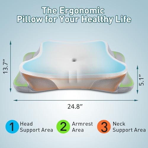 Mokaloo Cervical Neck Pillow - Cooling Orthopedic Support for Pain Relief