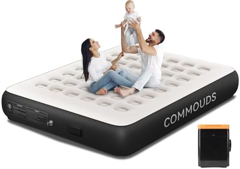 COMMOUDS Queen Air Mattress with Rechargeable Pump