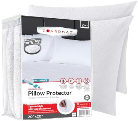 Guardmax Terry Cotton Waterproof Pillow Protector 2 Pack 1