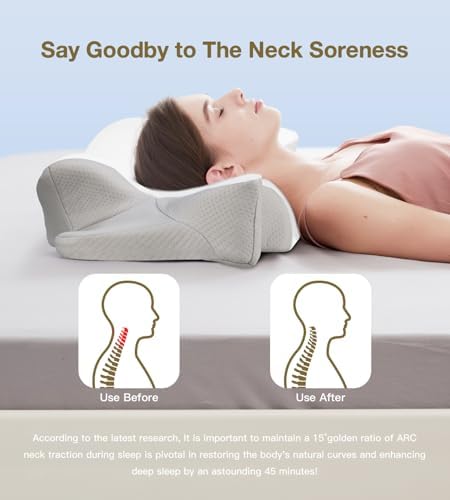 SurSynch Cervical Neck Pillow for Neck and Shoulder Pain Relief