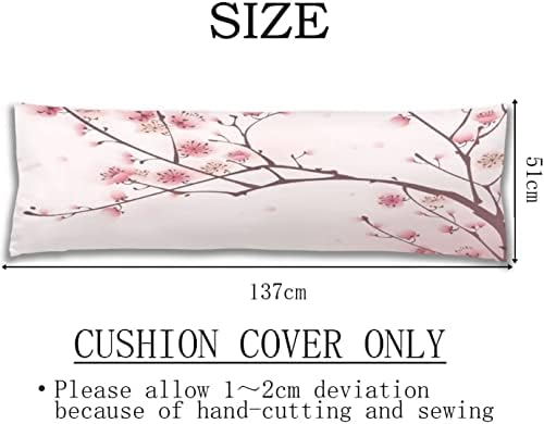 Cherry Blossom Body Pillow Cover 20x54 Zipper Decor