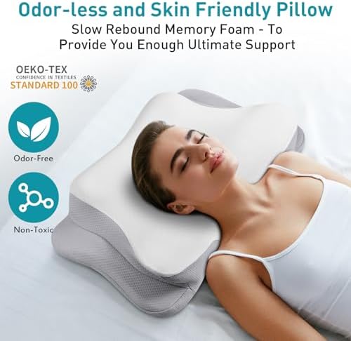 Mokaloo Cervical Neck Pillow - Cooling Orthopedic Support for Pain Relief