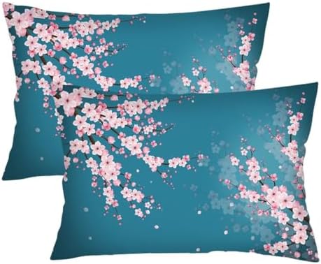 TOKILIAR Cherry Blossom Queen Pillowcase Set of 2