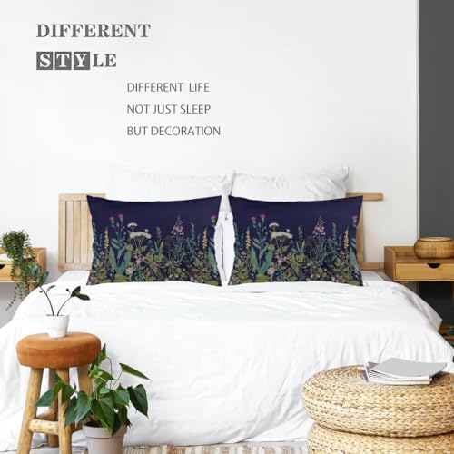 Floral Throw Pillow Covers Queen Size Set of 2