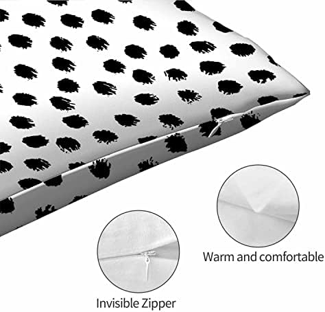 Mugod Throw Pillow Cover Black Polka Dots 20x30 Inch