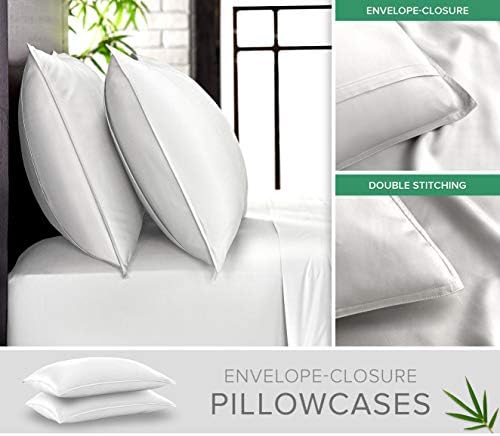 King Pillowcases by Pure Bamboo - Organic Viscose Cooling Soft Envelope Closure 2-Pack