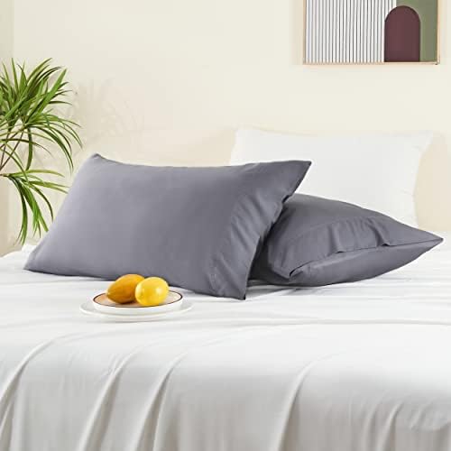 BEDELITE Cooling Pillowcases Queen Size 20x30 Grey