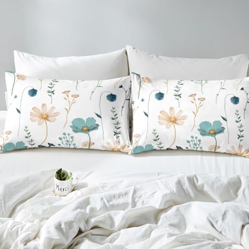 Erosebridal Watercolor Floral Duvet Cover Set Twin