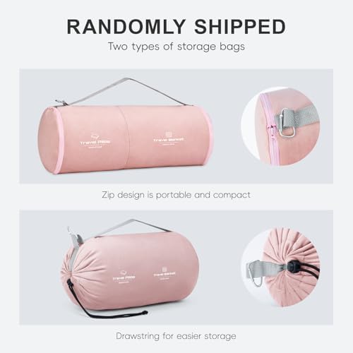 Travel Pillow and Blanket Set with Memory Foam and Sleep Mask