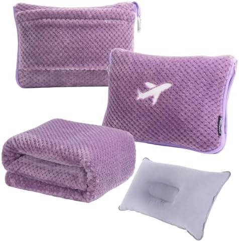 Nenolix 3 in 1 Travel Blanket Pillow Set - Violet 1