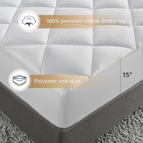 Croscill King Mattress Pad Cotton Bed Protector Waterproof 1