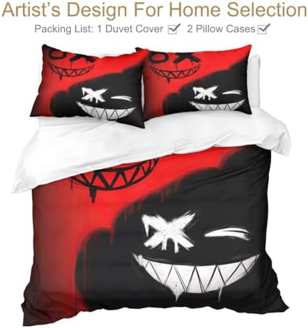 Sleepwish 3 Piece Demons Face Duvet Cover Set King Size