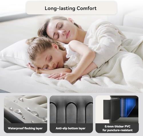 COMMOUDS Queen Air Mattress with Rechargeable Pump