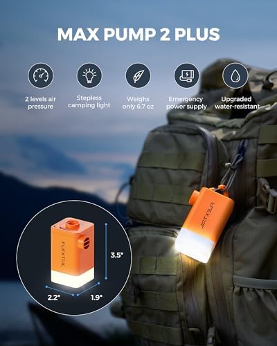 FLEXTAILGEAR 45kPa Air Pump with LED Light and Rechargeable Battery