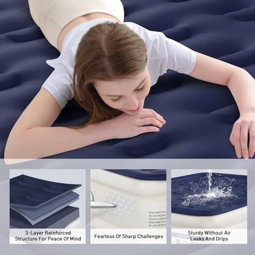 KNZZO Air Mattress Full with Built-in Pump and Storage Bag