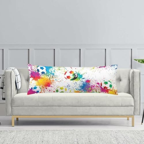 TOKILIAR Soccer Ball Print Throw Pillow Cover 20x54 Inch