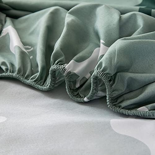 FCLDESHOP 3pcs Deep Pocket Fitted Sheets with Pillowcases 150cm200cm Blue
