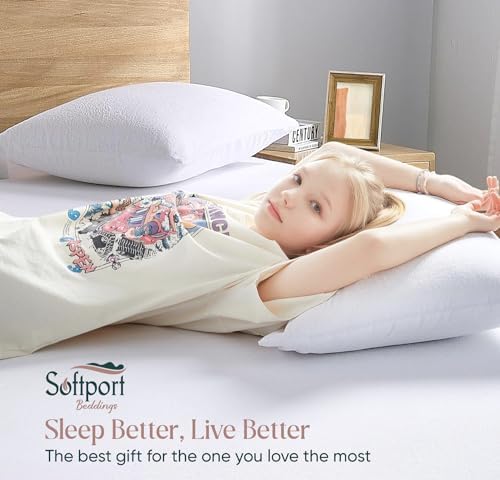 Waterproof Pillow Protector 2 Pack - Bed Bug Proof 20x26 Inches