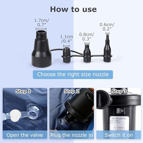 Billion Xin 130W 110V Electric Air Pump with 3 Nozzles