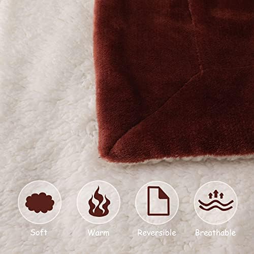 NANPIPER Baby Sherpa Throw Blanket 30x40 Inches Brown