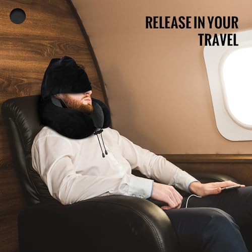 Cirorld Travel Pillow with Hood for Airplane and Car