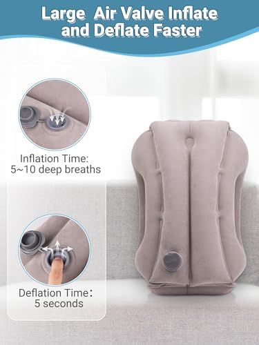 Maliton Inflatable Travel Pillow for Airplane Comfort Neck Support