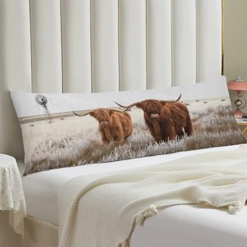 TOKILIAR Highland Cow Pillow Cover 20x54