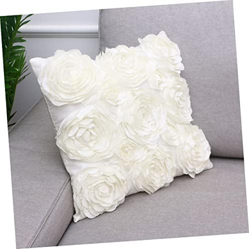 Cabilock 3D Flower Decor Pillow Throw Case with Invisible Zipper