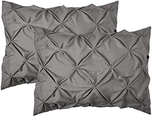 Elegant Comfort 2-Pack Pinch Pleat Pillow Shams Grey