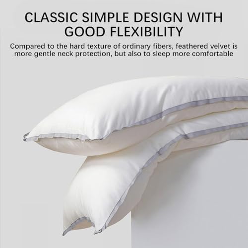 Velvet Hotel Style Bed Pillows Set of 2 - Cool and Comfortable