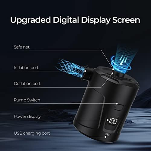 5200mAh Electric Air Pump with LED Display and 4 Nozzles