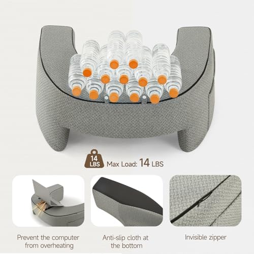 AskDesk Extra Large Reading Pillow with Armrest and Side Pockets
