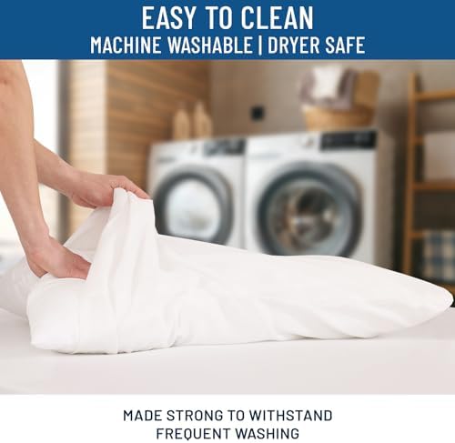 Everlasting Comfort Waterproof Pillow Protectors 2-Pack - Zippered Hypoallergenic Allergy Safe