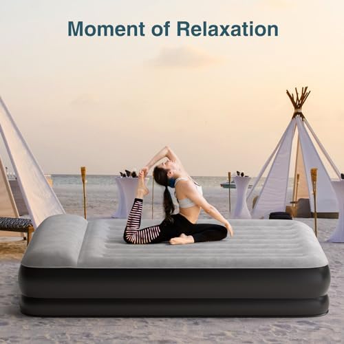 Ezyrest Queen Air Mattress Waterproof Comfort with Built-in Pump