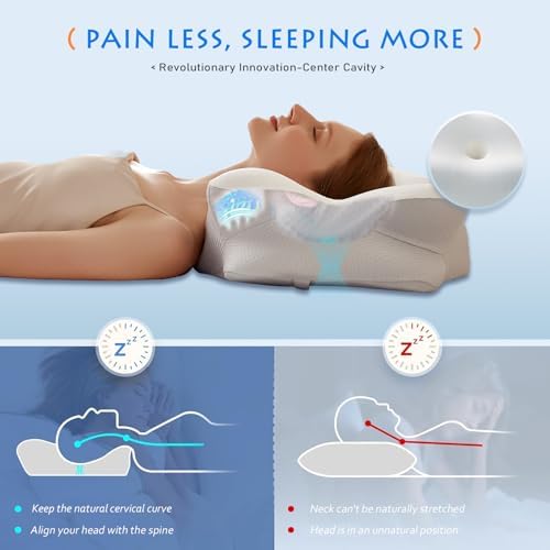 EUCIOR 7inch Cooling Gel Neck Pillow for Back and Shoulder Support