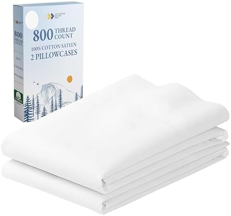 California Design Den 800 Thread Count 100 Cotton Pillowcases Set of 2