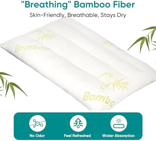 MINUPWELL Ultra Flat Bamboo Rayon Pillow 18x13 in