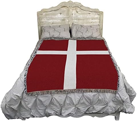 Pure Country Weavers Danish Flag Blanket - Woven Cotton Throw 1