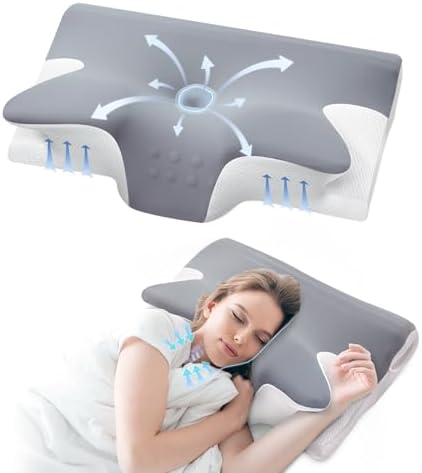 COMROLA Memory Foam Neck Pillow for Pain Relief and Comfort