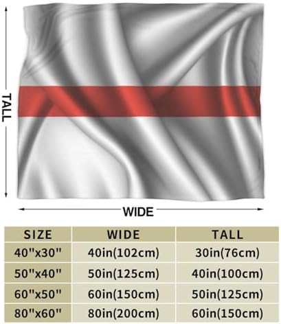 QIZYOQA Silk Style Thin Red Line Flag Throw Blanket 50x40
