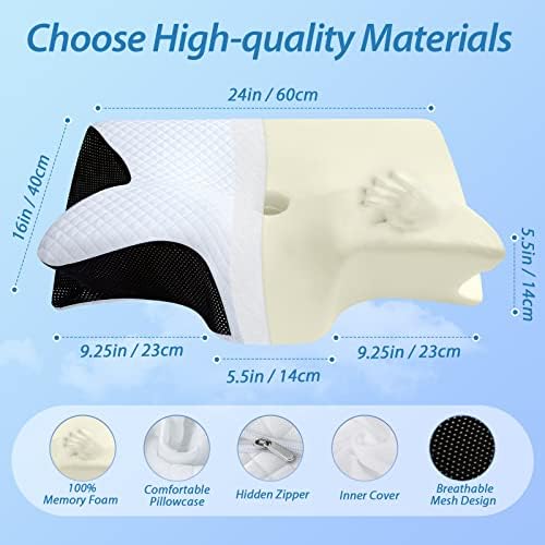 HOMCA 2 in 1 Memory Foam Cervical Pillow