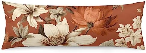MaSiledy Body Pillow Cover Terracotta Floral 20x54