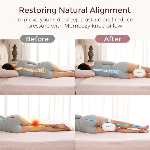 Momcozy Knee Pillow for Side Sleepers Spine Alignment Pregnancy Sciatica Relief