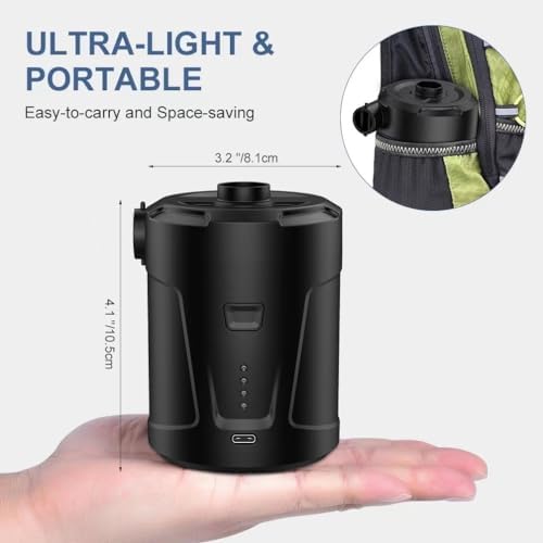 DrNanhai Electric Air Pump for Inflatables 5200mAh Rechargeable