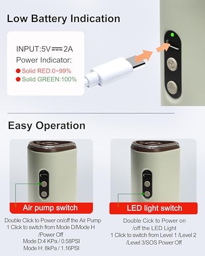 Portable USB Rechargeable Air Pump for Air Mattress Camping