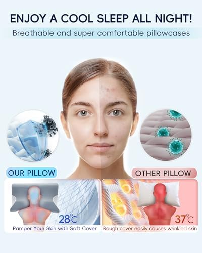 COMROLA Memory Foam Neck Pillow for Pain Relief and Comfort