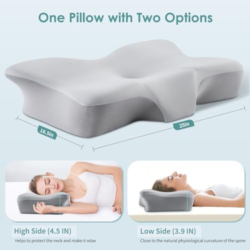 Silkena Cervical Neck Pillow for Back and Side Sleepers