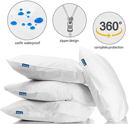Moonsea 22x22 Pillow Protector Set of 4 Waterproof Pillow Covers